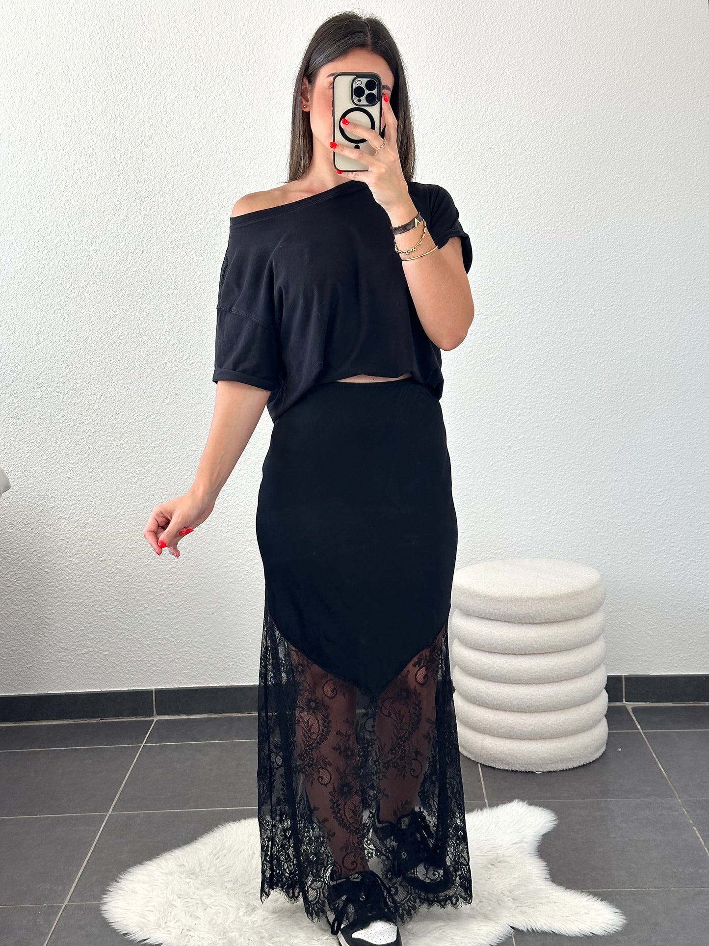 Jupe dentelle noire
