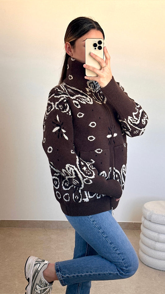 Gilet Bandana - marron