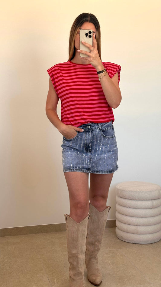 T-shirt Cœur a rayures