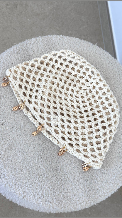 Bonnet en crochet - beige