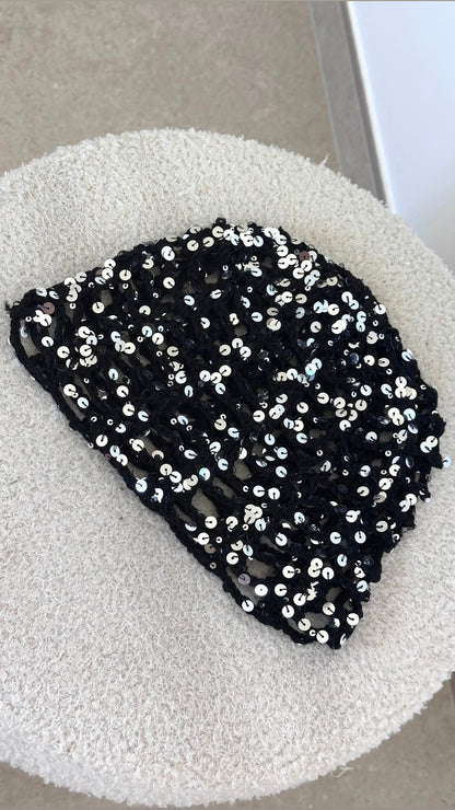 Bonnet en crochet - noir