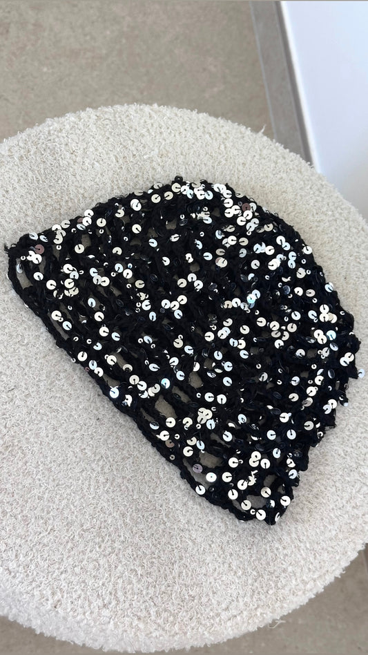 Bonnet en crochet - noir