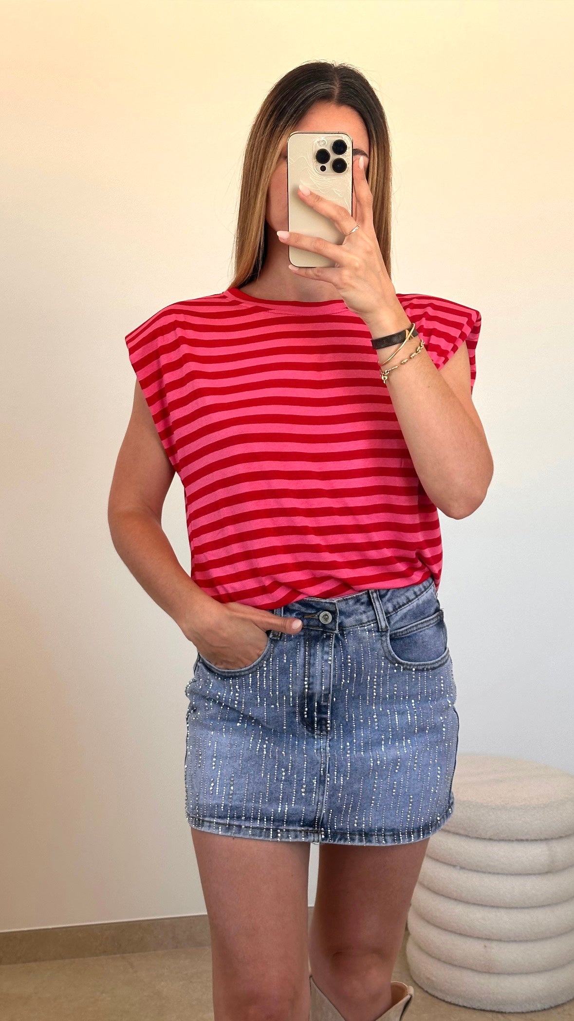 T-shirt Cœur a rayures