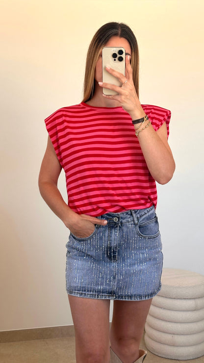 T-shirt Cœur a rayures