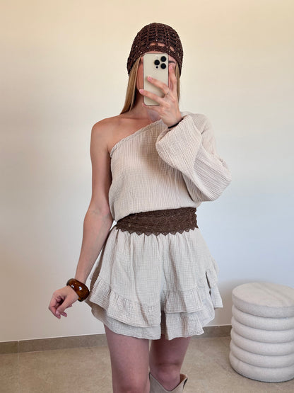 Bonnet en crochet - marron