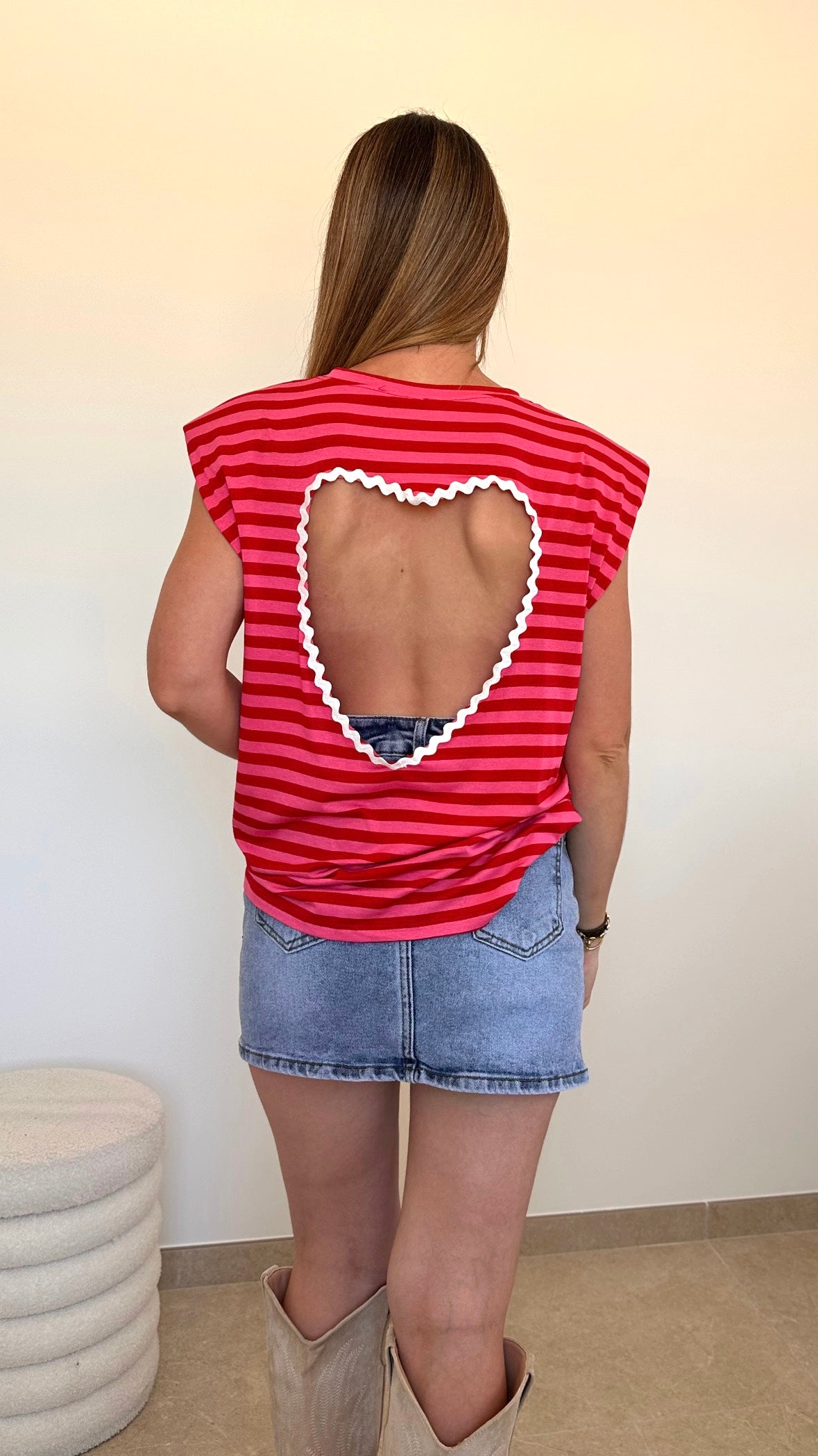 T-shirt Cœur a rayures