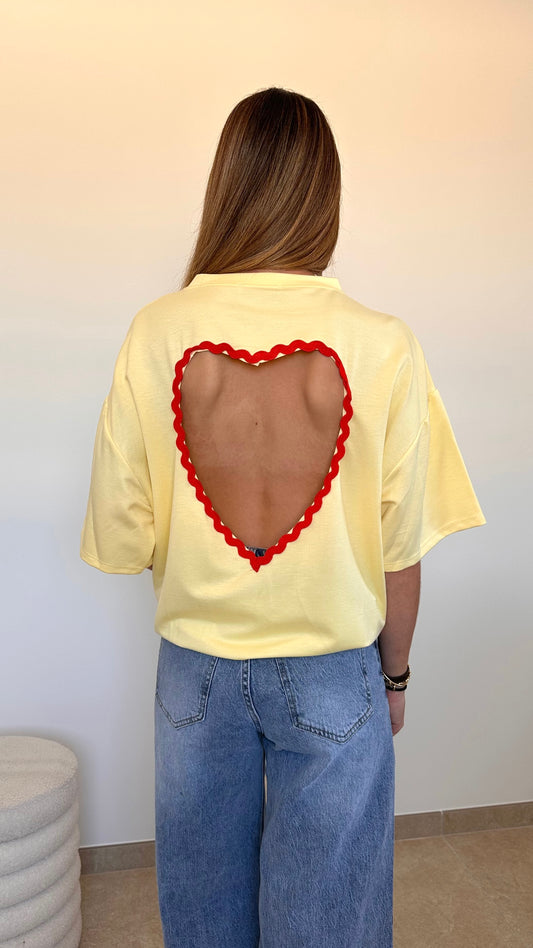 T-shirt Cœur jaune